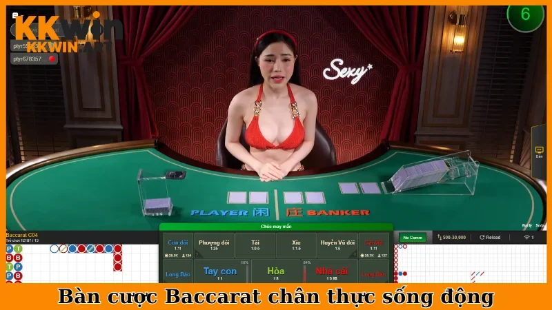 Bàn cược Baccarat chân thực sống động