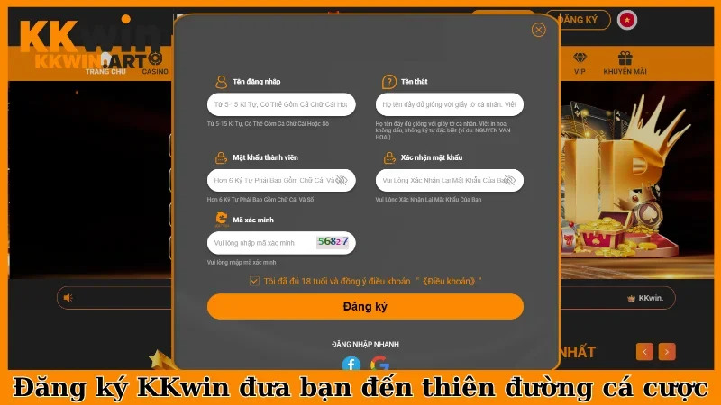 Đăng ký KKwin đưa bạn đến thiên đường cá cược