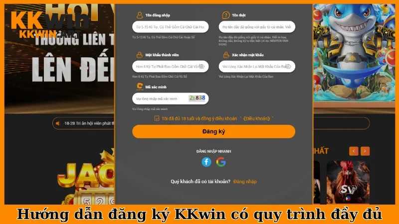 Hướng dẫn đăng ký KKwin có quy trình đầy đủ