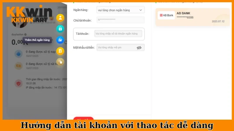 Hướng dẫn tài khoản với thao tác dễ dàng