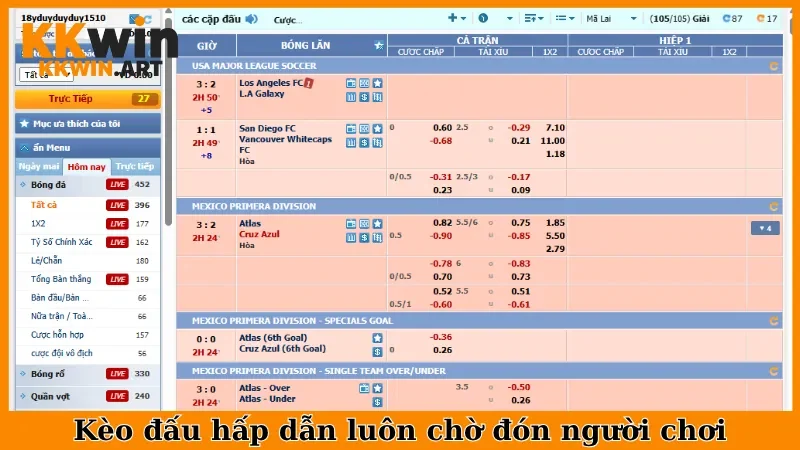 Kèo đấu hấp dẫn luôn chờ đón người chơi