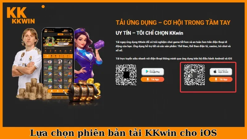 Lựa chọn phiên bản tải KKwin cho iOS